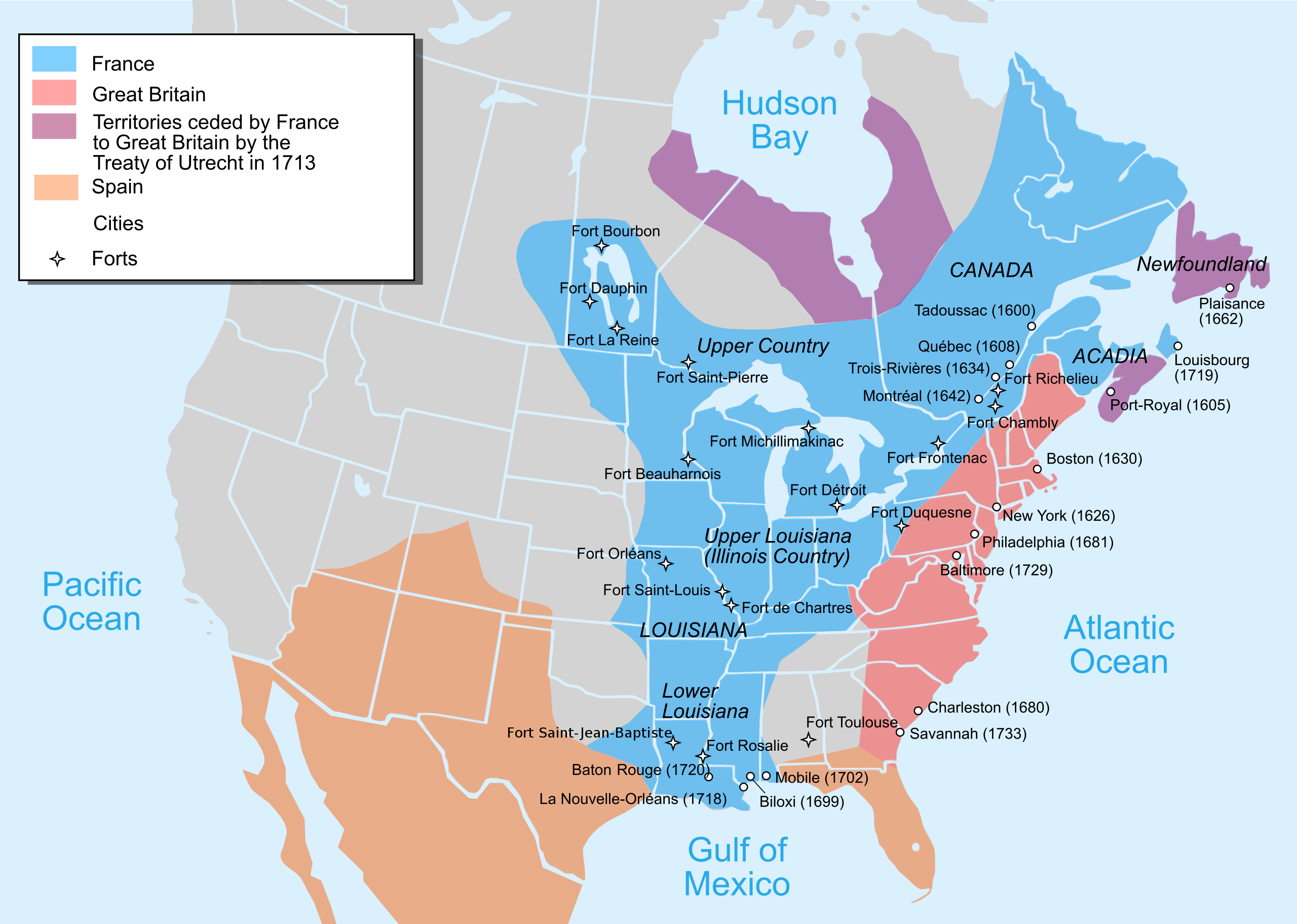 North America in 1750 (from Wikipedia)