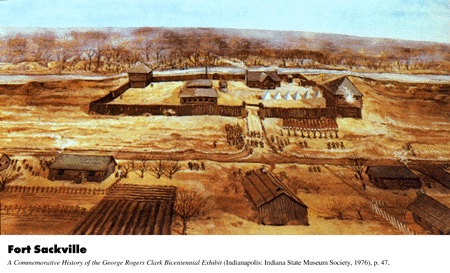 Fort Sackville, with part of Vincennes in the foreground
