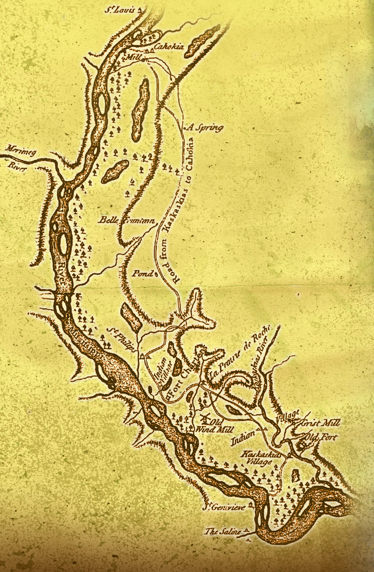 Map of Kaskaskia and Environs