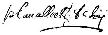 Signature of Pierre Vallée dit Lavallée, Master Surgeon