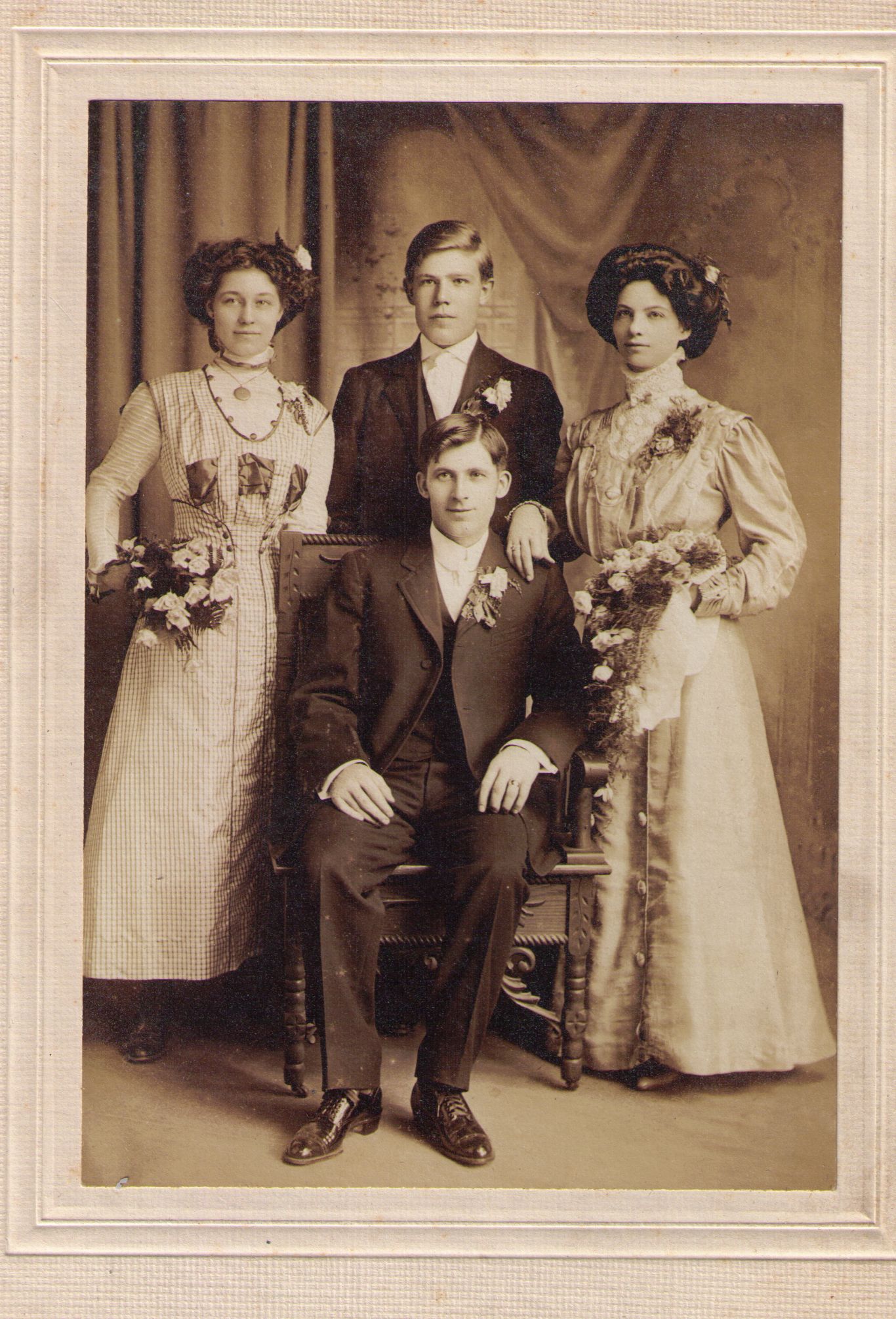 Probably Casimir Nawrocki, seated, and possibly Cecylia top right